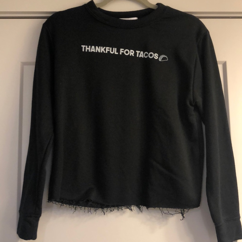 “Thankful for Tacos” cropped sweatshirt